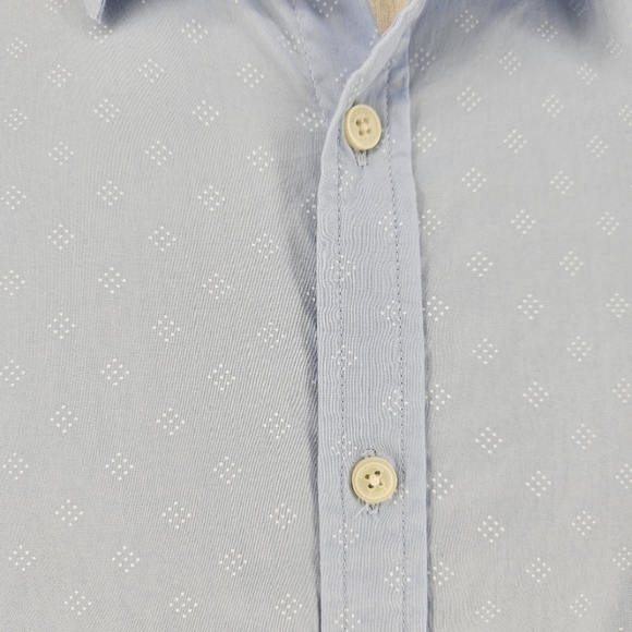 Michael Kors Slim Fit Shirt Blue Dobby Long Sleeve Button Up Collared Mens Large - Picture 3 of 7